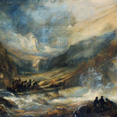 thumbnail Midjourney paints Rheinfall in Turner style