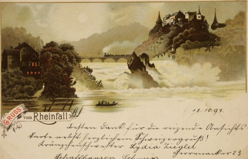 Rheinfall, 1897, Postkarte, Fotograf unbekannt