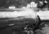 Rheinfall, 1952, Projektierter Höherstau durch das KW Rheinau beim Rheinfall, Foto: Wiederkehr, Neuhausen am Rheinfall